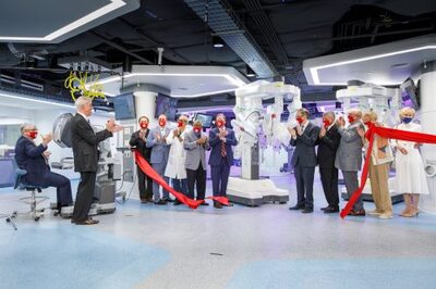 ribbon cutting in surgical lab