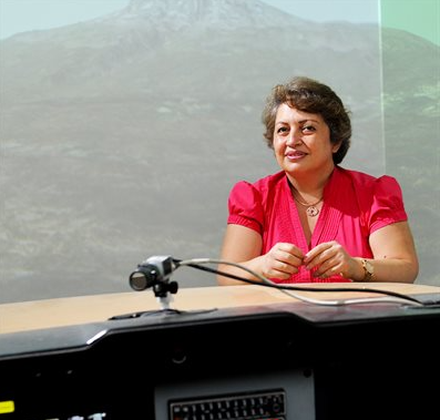 Naira Hovakimyan in a tech lab
