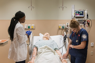 Nursing students working on mannequin
