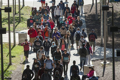 students on UIC campus