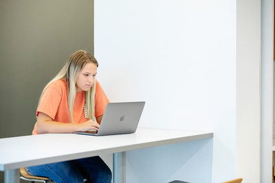 Female student on laptop