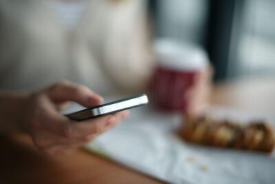 hand holding mobile phone