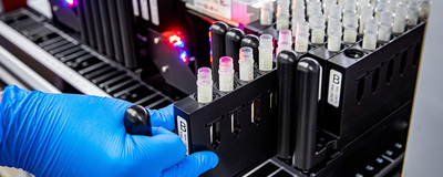 test tube samples in lab
