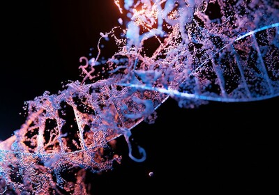 an artist's rendition of a gene-editing reaction