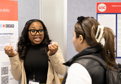 Naomi Samuels, a first-year public health graduate student, collaborated with community groups and the city of Chicago to create a co-governance model for inclusive public policy. (Photo: Jenny Fontaine/UIC)